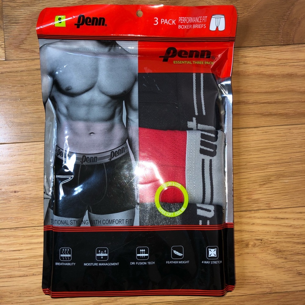 Penn Boxer Briefs 3 pack Assorted colors Size Sm
